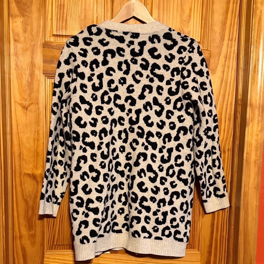 J. Jill Black and Cream Leopard Cardigan - Picture 7 of 10
